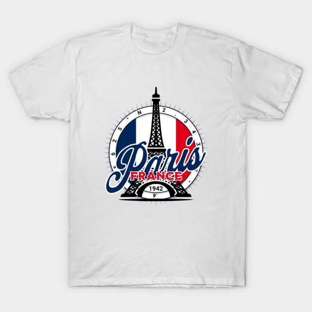 Thomas Tees I Love Paris Eiffel Tower France French Souvenir T Shirt